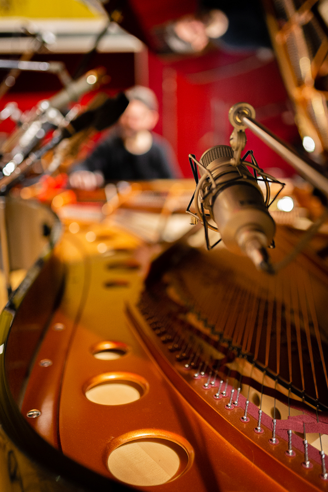 Recording grand pianos with top of the line microphones