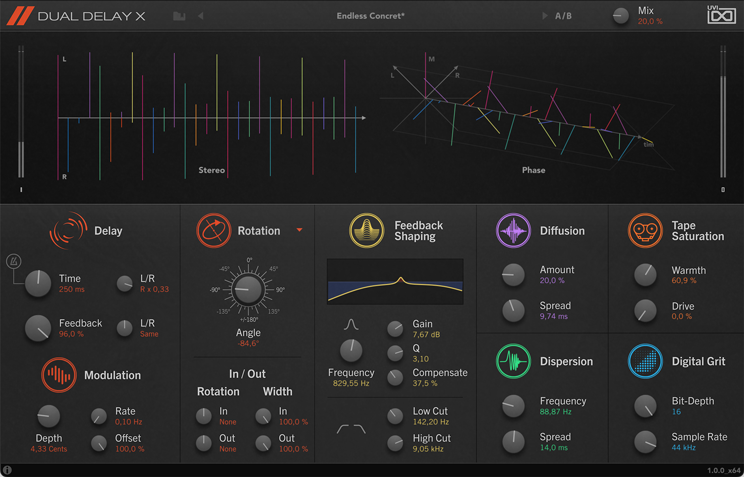 UVI Dual Delay X | GUI
